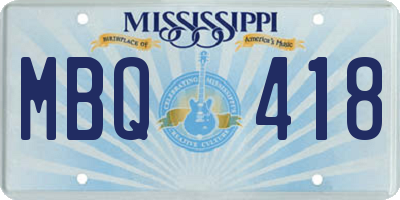 MS license plate MBQ418