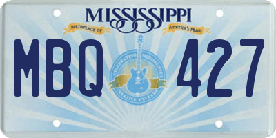 MS license plate MBQ427