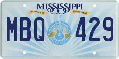 MS license plate MBQ429