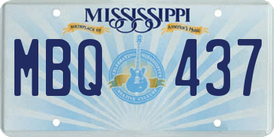 MS license plate MBQ437