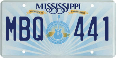 MS license plate MBQ441