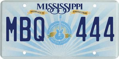 MS license plate MBQ444