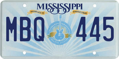 MS license plate MBQ445