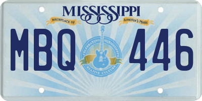 MS license plate MBQ446