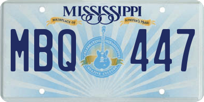 MS license plate MBQ447