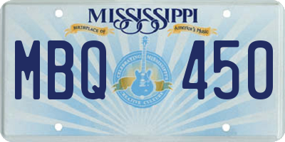 MS license plate MBQ450