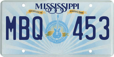 MS license plate MBQ453
