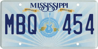 MS license plate MBQ454
