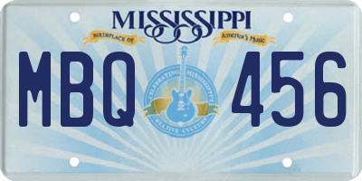 MS license plate MBQ456