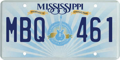 MS license plate MBQ461