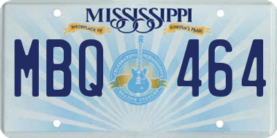 MS license plate MBQ464