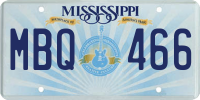 MS license plate MBQ466