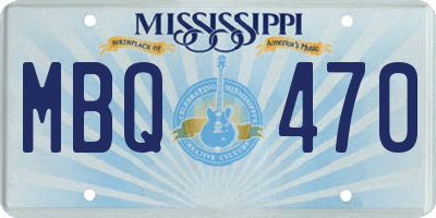 MS license plate MBQ470