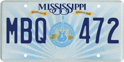 MS license plate MBQ472
