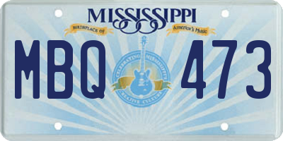 MS license plate MBQ473