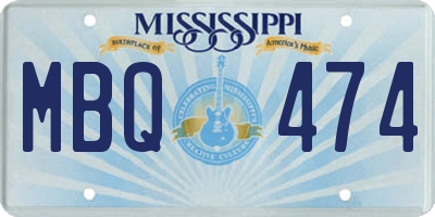 MS license plate MBQ474