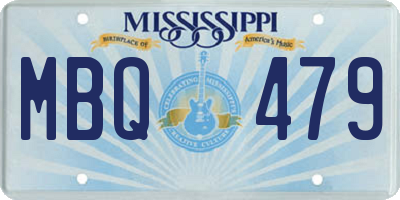 MS license plate MBQ479