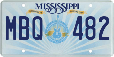 MS license plate MBQ482