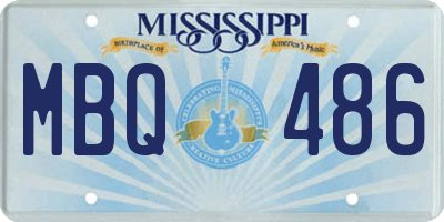 MS license plate MBQ486