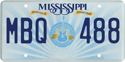 MS license plate MBQ488