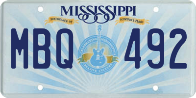 MS license plate MBQ492
