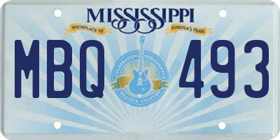 MS license plate MBQ493