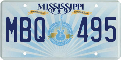 MS license plate MBQ495