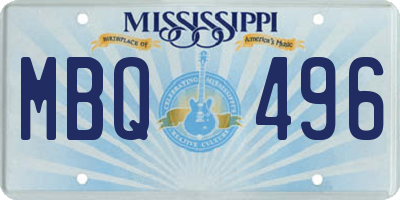 MS license plate MBQ496