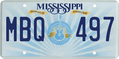 MS license plate MBQ497