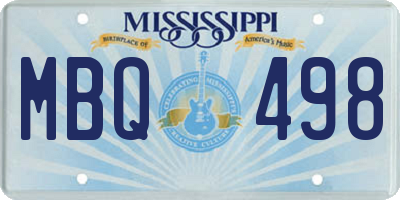 MS license plate MBQ498