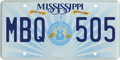 MS license plate MBQ505