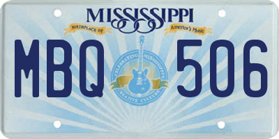 MS license plate MBQ506
