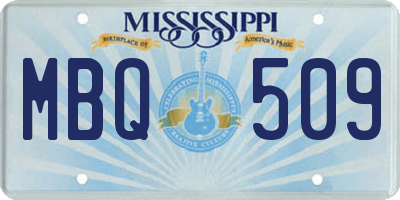 MS license plate MBQ509