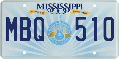 MS license plate MBQ510