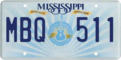 MS license plate MBQ511