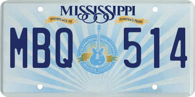 MS license plate MBQ514