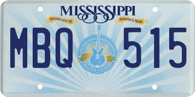 MS license plate MBQ515