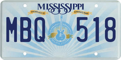 MS license plate MBQ518