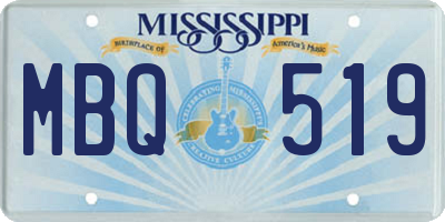 MS license plate MBQ519