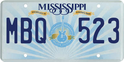 MS license plate MBQ523
