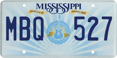 MS license plate MBQ527