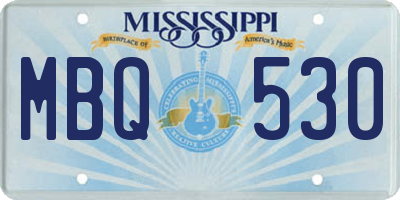 MS license plate MBQ530