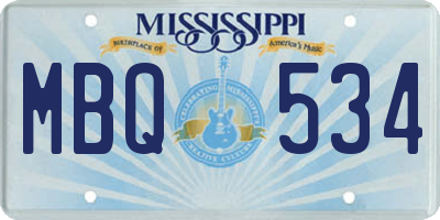 MS license plate MBQ534