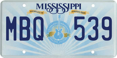 MS license plate MBQ539