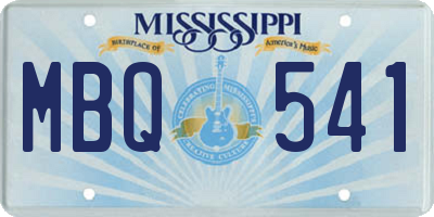 MS license plate MBQ541
