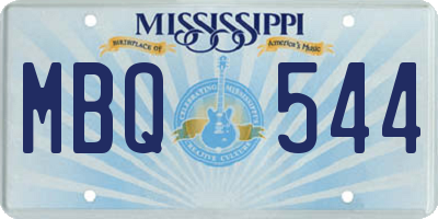 MS license plate MBQ544