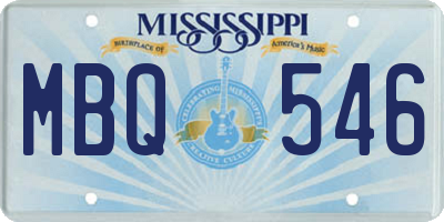 MS license plate MBQ546