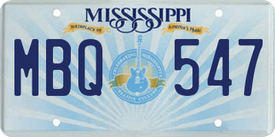 MS license plate MBQ547