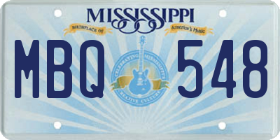 MS license plate MBQ548