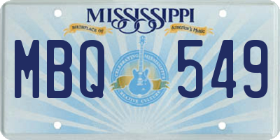 MS license plate MBQ549